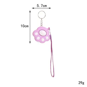 Medidas detalladas de la alarma con forma de pata de gato: ancho 5,7 cm y peso de 29 g