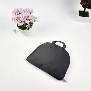 Oxford cloth foldable travel backpack detail shot, portable lightweight school bag.