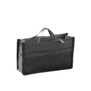 Portable lightweight large capacity makeup bag double zipper organizer pouch main