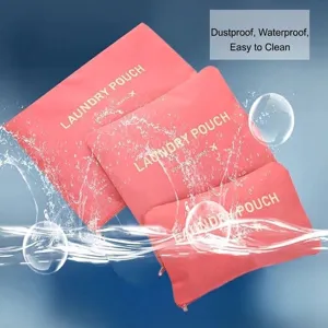 Set di sacchetti per biancheria da viaggio in tessuto Oxford rosa impermeabile per valigia