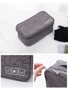 Waterproof cationic travel underwear storage bag, large capacity portable organizer pouch.