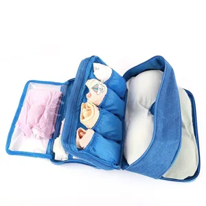 Waterproof cationic travel underwear storage bag, large capacity portable bra and sock organizer.