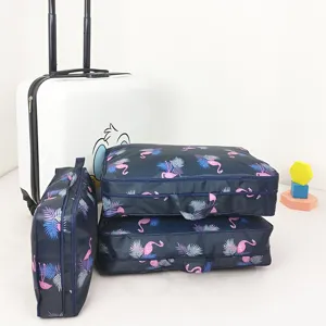 Sac de Rangement de Voyage en Tissu Oxford Pochette de Compression Grande Capacité Organisateur de Vêtements pour Maison et Voyage