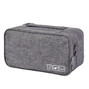 Waterproof Cationic Travel Underwear Storage Bag Portable Bra Organizer Pouch Gray