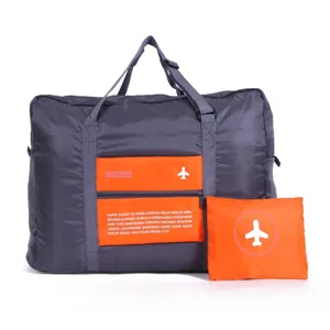Foldable travel duffel bag with luggage sleeve, large capacity portable storage bag.