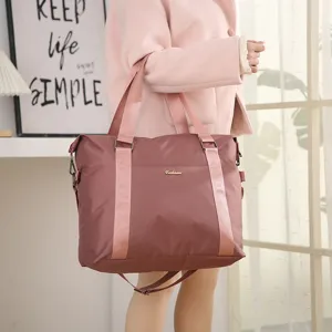 Waterproof Nylon Travel Bag Large Capacity Duffel Bag Portable Shoulder Luggage Bag Casual Travel Storage Handbag