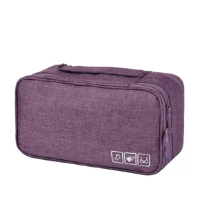 Waterproof cationic travel underwear storage bag, large capacity portable organizer for bra and socks.