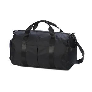 Black travel duffel bag large capacity gym sports luggage bag portable shoulder crossbody.