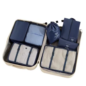 Juego de Bolsas de Almacenamiento de Viaje Tela Oxford Impermeable Cubos de Embalaje Organizador de Equipaje Para Ropa