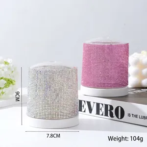 Detailed view of 48-hole rhinestone nail drill bit storage box with dimensions