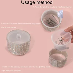 Metodo di utilizzo dettagliato per scatola disinfezione unghie con strass e scolo