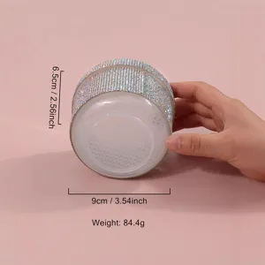 Ciotola per disinfezione punte per unghie con strass iridescenti e dimensioni reali