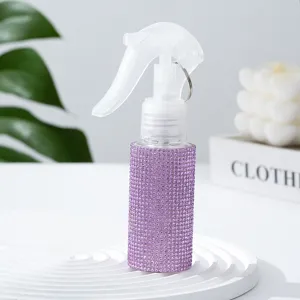 Eleganter violetter PET-Sprühflasche mit Strasssteinen für Haare und Reisen