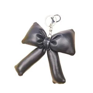 Mignon porte-clés nœud papillon noir pour sacs, accessoire coréen minimaliste pour filles