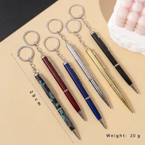 Multi-functional Aluminum Alloy Ballpoint Pen With Keychain Portable Outdoor Defense Writing Instrument For Daily Use