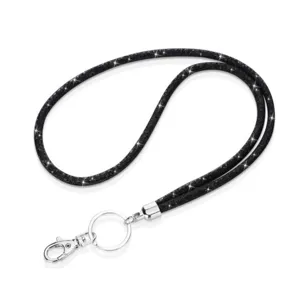 Rhinestone Mesh Lanyard For ID Badge Keys Glitzy Neck Strap Holder For Women Office School Supplies Neck Lanyard Accessories