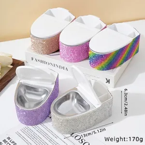 Kreativer Toilettenform Strass Aschenbecher Edelstahl-Innenfutter Mit Deckel Winddichter Schreibtisch-Aschenbecher Für Zuhause Auto Büro Deko