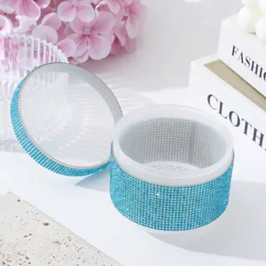 Bol de désinfection bleu étincelant en strass pour nettoyer les embouts de clous et les pinces