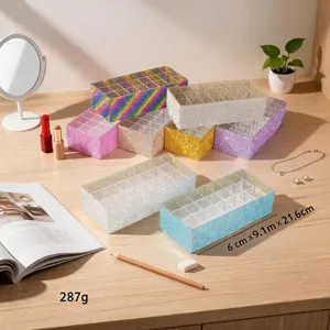 Acryl 27 Fächer Lippenstift Organizer Klar Strass Eingelegt Make-up Display Ständer Für Lippenstift Augenbrauenstift Lagerung