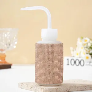 150ml rhinestone eyelash wash bottle with curved squeeze nozzle for precision cleaning