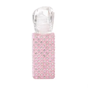 Tragbare 5ml Lippenlasur-Flasche mit rosa Strass und Perlen für die Reise unterwegs