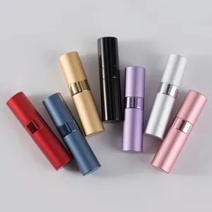 Botella de Atomizador de Perfume Recargable Botella de Spray de Aluminio Portátil Giratoria Para Herramienta Maquillaje Viaje Revestimiento Vidrio