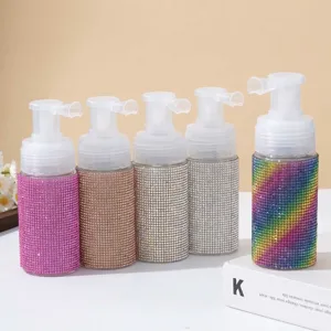 Flacone Spray per Polvere in Plastica con Strass Dispenser di Glitter Ricaricabile per Parrucchiere Trucco Contenitore per Polvere Secca