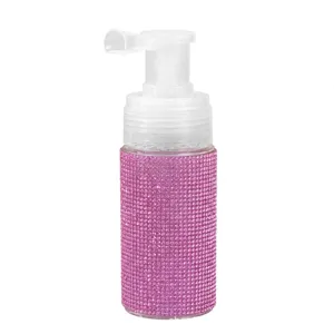 Flacone spray per polvere da 110ml in strass rosa con beccuccio lungo per polvere secca