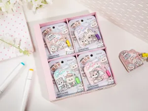 Mini katten wachtwoord slot notitieboek set met schattige cartoon cover voor kinderen.