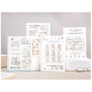 Cat Sonata Loose Leaf Notebook A5 B5 Lined Journal 52 Sheets Refillable Student Diary School Office Stationery