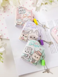 Mini notitieboekje met slot schattig cartoon dagboek zakformaat met hangslot en sleutels set.