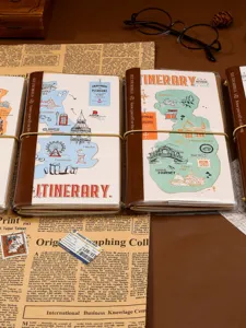 Reisetagebuch Leder Notizbuch im Vintage-Stil tragbarer Planer Tagebuch Geschenkidee