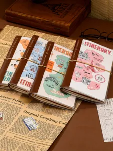 Detailansicht Vintage Notizbuch, Lederhülle Textur, elastisches Gummiband und Planer Einlagen.