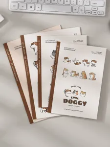 Cuadernos A5 y B5 de perros lindos con ilustraciones de estilo minimalista