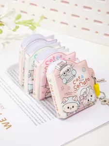 Schattig mini wachtwoord notitieboekje met slot, cartoon kat dagboek voor kinderen en leerlingen.
