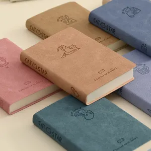 Mini Cuaderno de Bolsillo Lindo Tema Estrella de Gato Diario de Tapa Dura Cuaderno Escritura Diaria Papelería Regalo