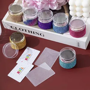 Rhinestone Nail Art Stamper Silicone French Tip Manicure Tool With Scraper Plate For Floral Lace Patterns Nail Printing Kit
