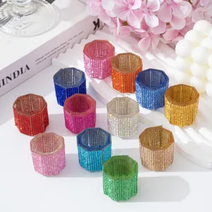 Luxurious Rhinestone Studded Nail Dappen Dish Glass Hexagonal Manicure Liquid Powder Mixing Cup Professional Nail Art Tools