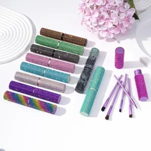 Luxury Rhinestone Makeup Brush Sparkling Storage Case Soft Synthetic Fiber Powder Eyeshadow Brush Beauty Tools For Women