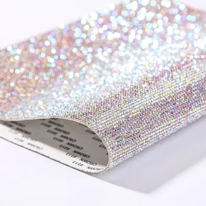 Self Adhesive Rhinestone Sticker Sheet Sparkling Crystal Diamond Mesh Wrap DIY Decoration For Car Phone Arts Crafts Home Decor