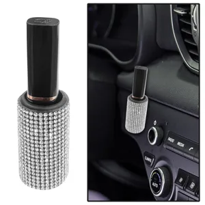 Rhinestone Car Lipstick Holder Mount Vertical Lip Balm Storage Rack Paved Rhinestone Interior Car Accessory Desktop Organizer
