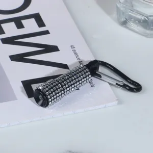 Sparkly rhinestone mini LED flashlight with carabiner clip for stylish gift giving