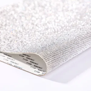 High-density silver self-adhesive rhinestone sheet for DIY crafts and car decor