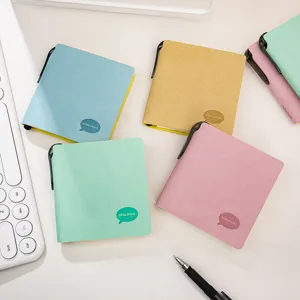 Portable mini square notebook pocket diary cute pastel journal with pen for daily memo note