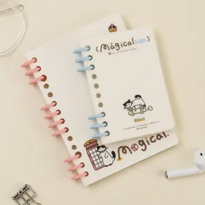 Set di quaderni a spirale con gatto carino, blocco note tascabile portatile per studenti.