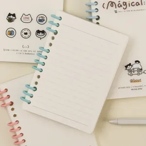 Taccuino a spirale gatto carino pastello mini tasca rigato cancelleria scolastica vista principale