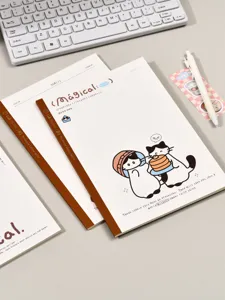 Carnet de notes design chat mignon format B5, journal ligné pour étudiants et école