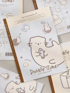 Mooi B5 esthetisch notitieboekje met schattige otter illustratie voor school en notities.