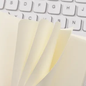 Κρεμ λευκές σελίδες σημειωματάριου με στρογγυλεμένες γωνίες, μινιμαλιστική χαρτικά είδη.