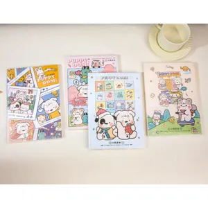 Carnet de notes A5 mignon dessin animé couverture givrée papeterie étu, design chiot mignon.